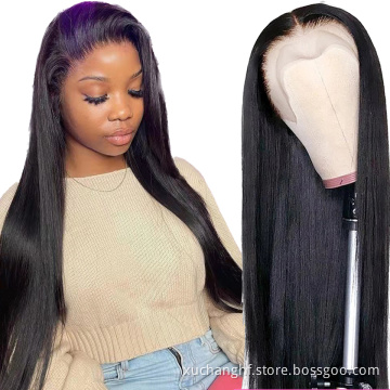100% cuticle aligned virgin brazilian human hair lace front wig with baby hair,remy 613 transparent lace frontal human hair wig